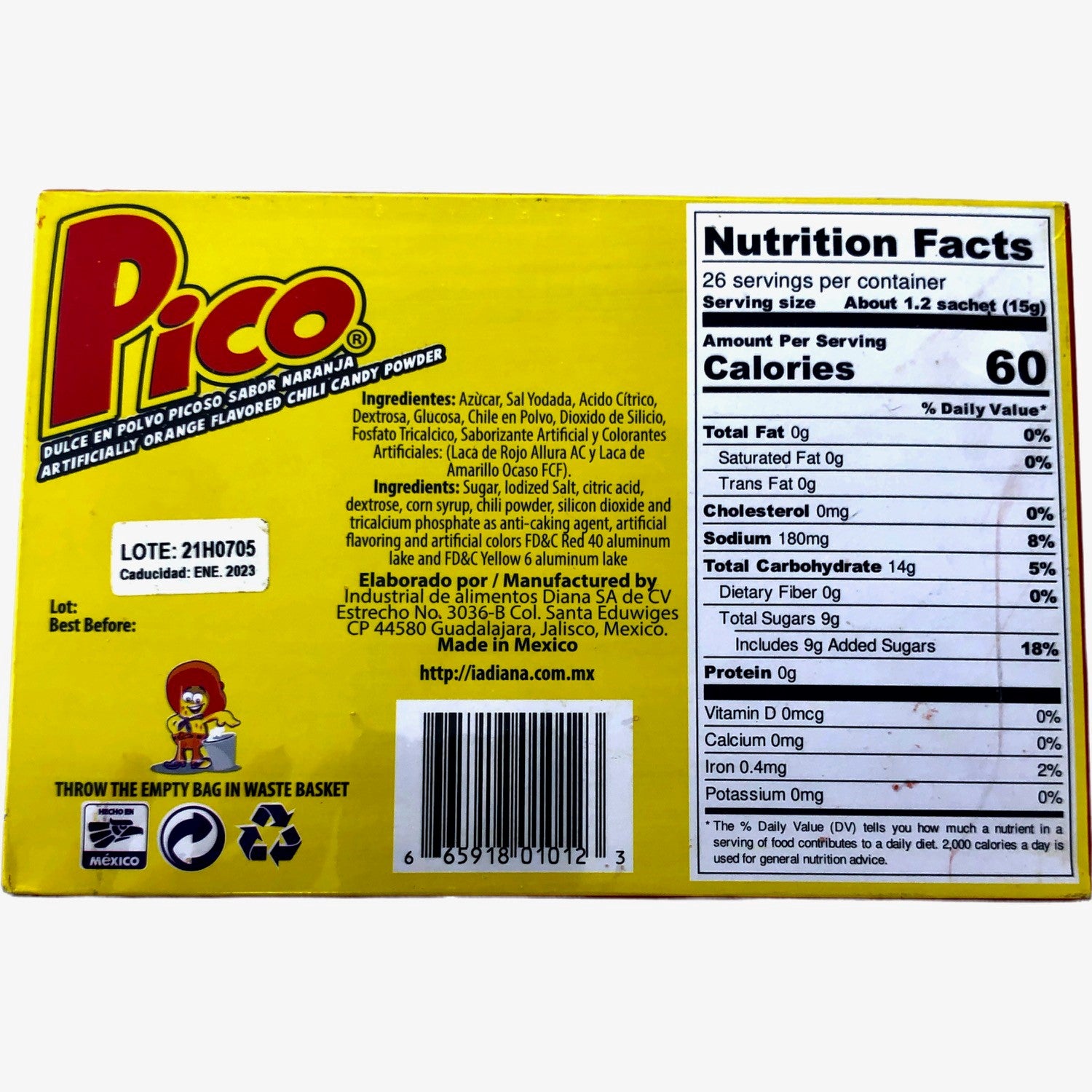 Mexican Powder Candy Pico Grande 25 Piece Pack