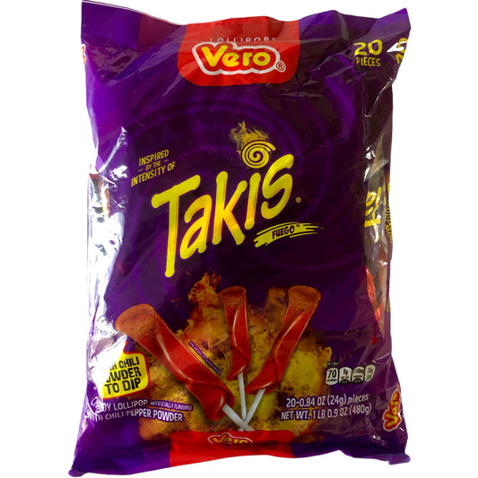 Takis Lollipops Con Chili Powder 20 pcs.