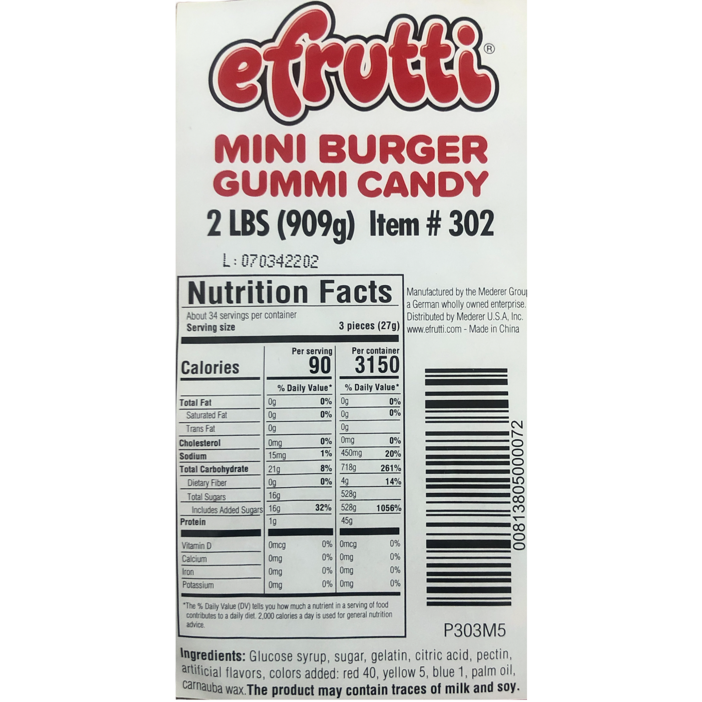 Efrutti Hot Dog Gummi Candy (2lbs)